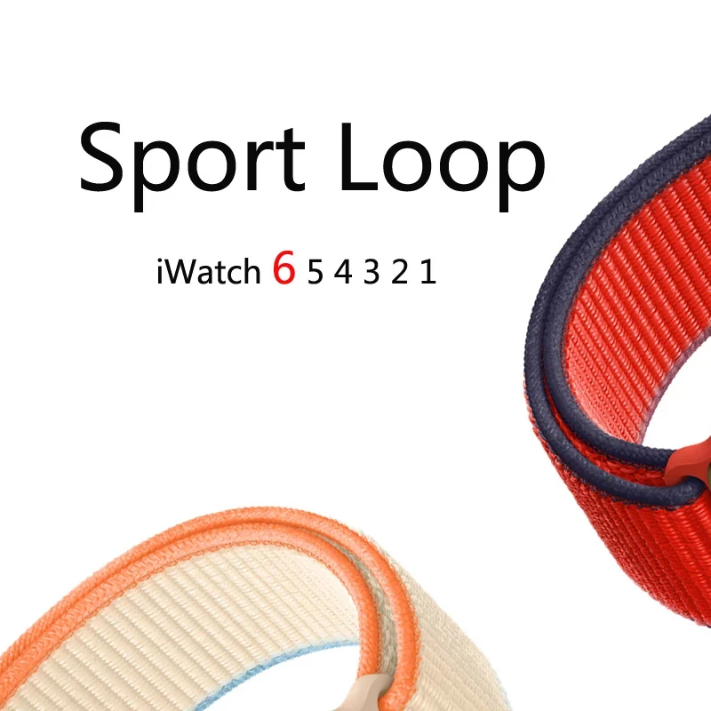 

Sport Loop Nylon Strap for Apple Watch Band 42mm 38mm 44mm 40mm Breathable Bracelet Watch Accessories iWatch Series 7 6 SE 5 4 3