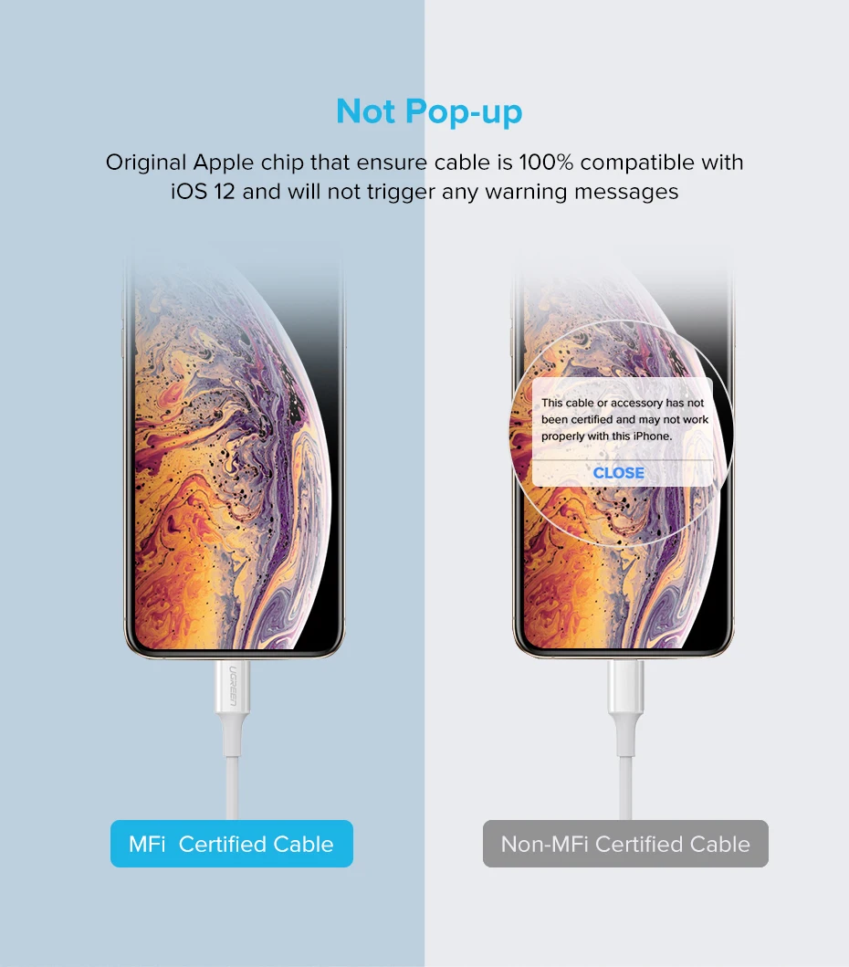 Ugreen MFI certified usb type c to lightning charging cable for iPhone xs xr 8 7 6s 5s 11 apple ipad fast charger PD cable short