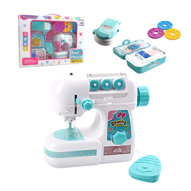 

50LE Sewing Kit for Kids Dual Speed Portable Sewing Machine for Beginner with Light, Sewing Kit for Kids Household, Blue
