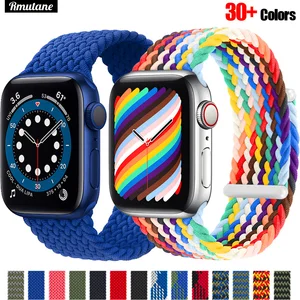 braided solo loop for apple watch strap 44mm 40mm 38mm 42mm 40 44 mm fabric nylon elastic bracelet iwatch series 3 4 5 se 6 band free global shipping