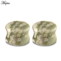 miqiao 2pcs hot new chrysanthemum stone horn ear expander stone ear expander 6mm 16mm human body piercing jewelry
