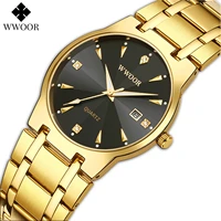 wwoor new 2022 luxury mens watches top brand casual gold black date quartz watch for men fashion wrist watches relogio masculino