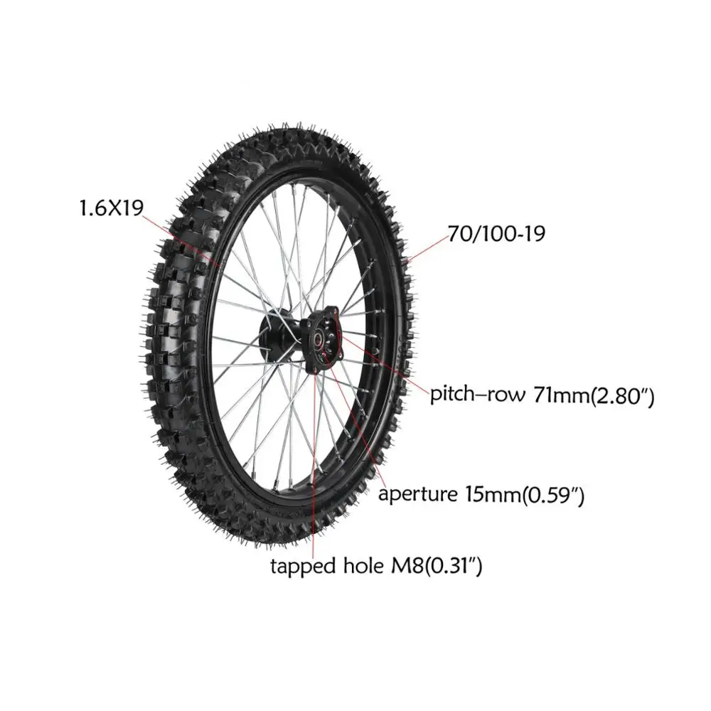 Передние шины 70/100 19 колесная труба обода 2 25 50x19 дюймов для KX100/CRF150F/R большое колесо