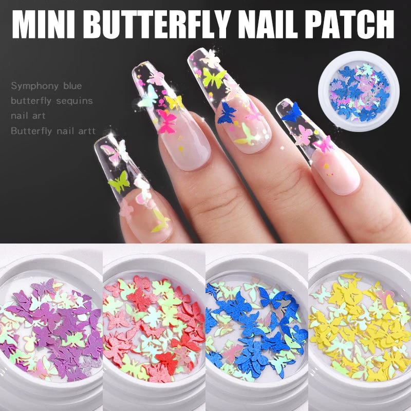 

1 Box Butterfly Sequins 3D Nail Art Decorations Emulational Design Manicure Design Accessories @ME88
