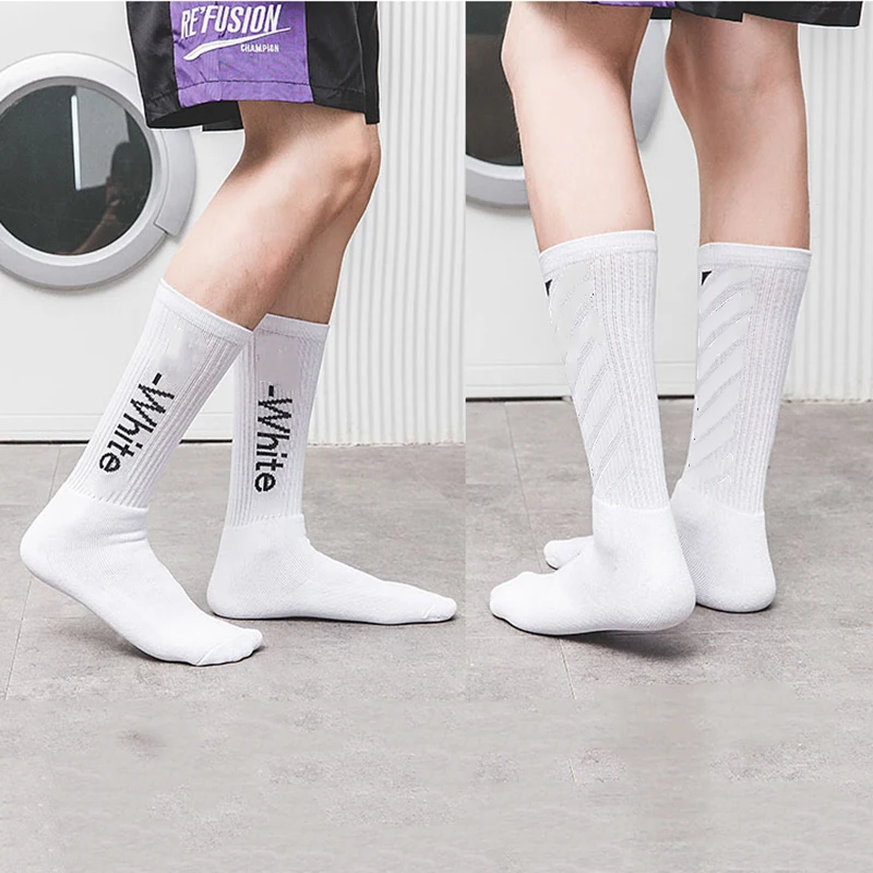

Street Style Man White Crew Socks Hip-hop Fashion Harajuku Streetwear Crazy Calcetines Skateboard Running Basketball Sports