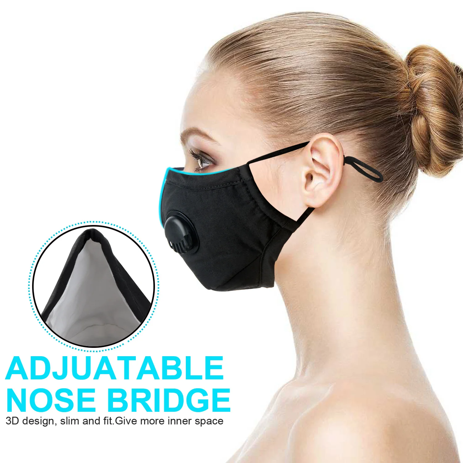 Многоразовые пылезащитные PM2.5 загрязненные маски для рта с фильтром крышка