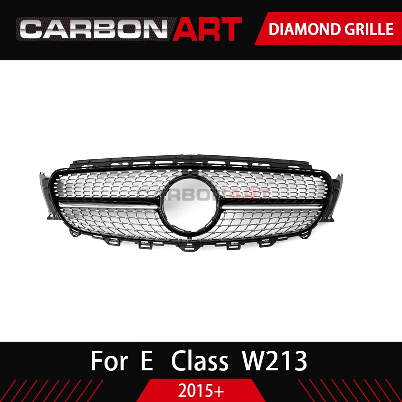 Front grille Diamonds Grille suitable for E class W213 E63 amg grill E180 E200L E260 E300L 2015+ without/with camera hole | Автомобили и