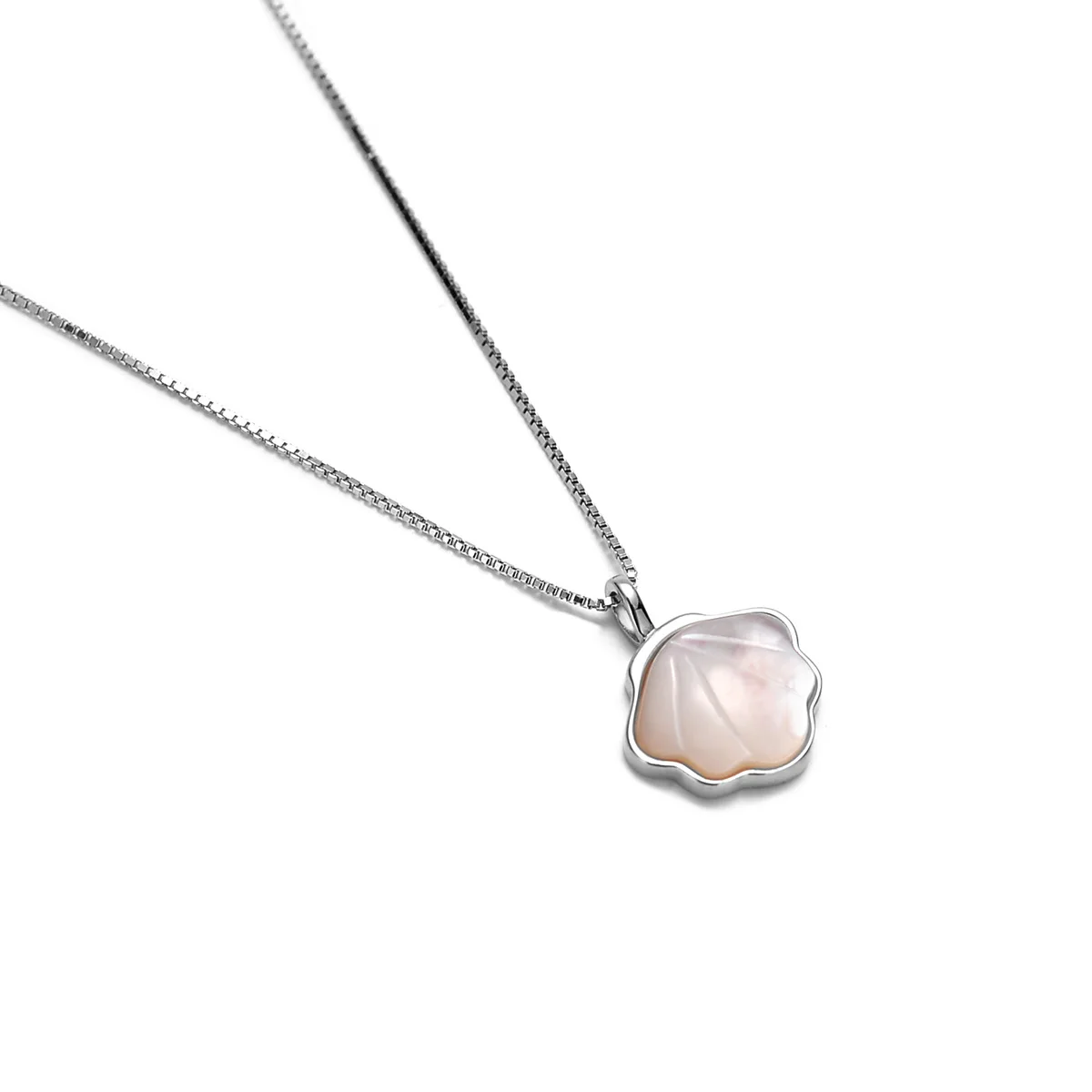 

S925 Sterling Silver Necklace Female Korean Version Ins Niche Design Sense Simple Mother-Of-Pearl Pendant Shell Clavicle Chain