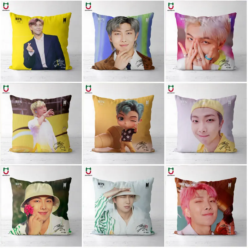 

Kpop Подушка RM наволочка Kpop JK SUGA JINMIN JIN V квадратная наволочка 40x40 см 45x45 см