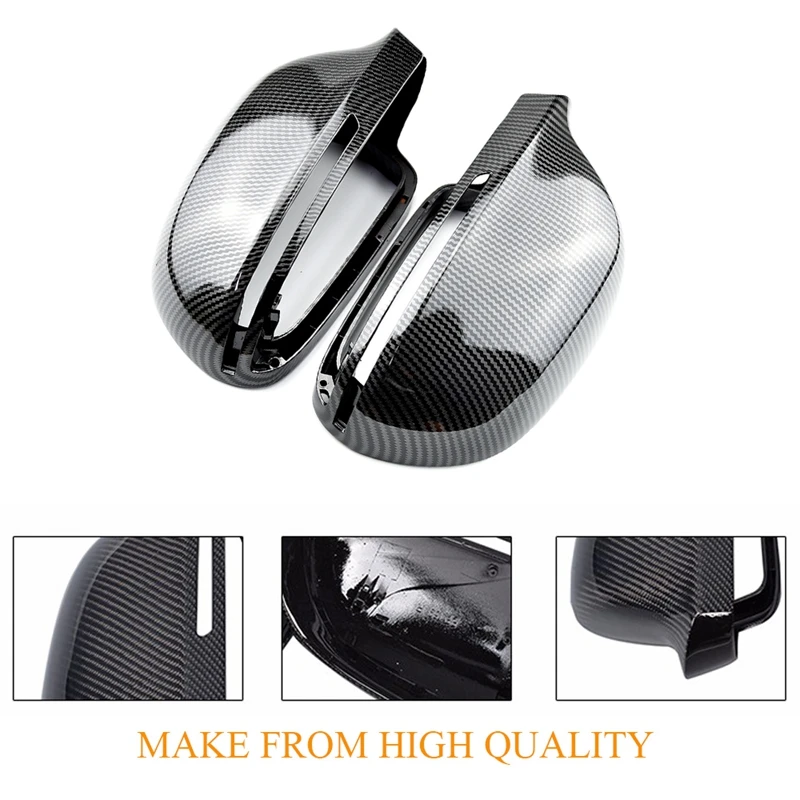 

Carbon Fiber Rear View Mirror Cover Side Mirror Protector for- A4 B8 A6 C6 A5 Q3 2008-2011 Without Side Assist Hole