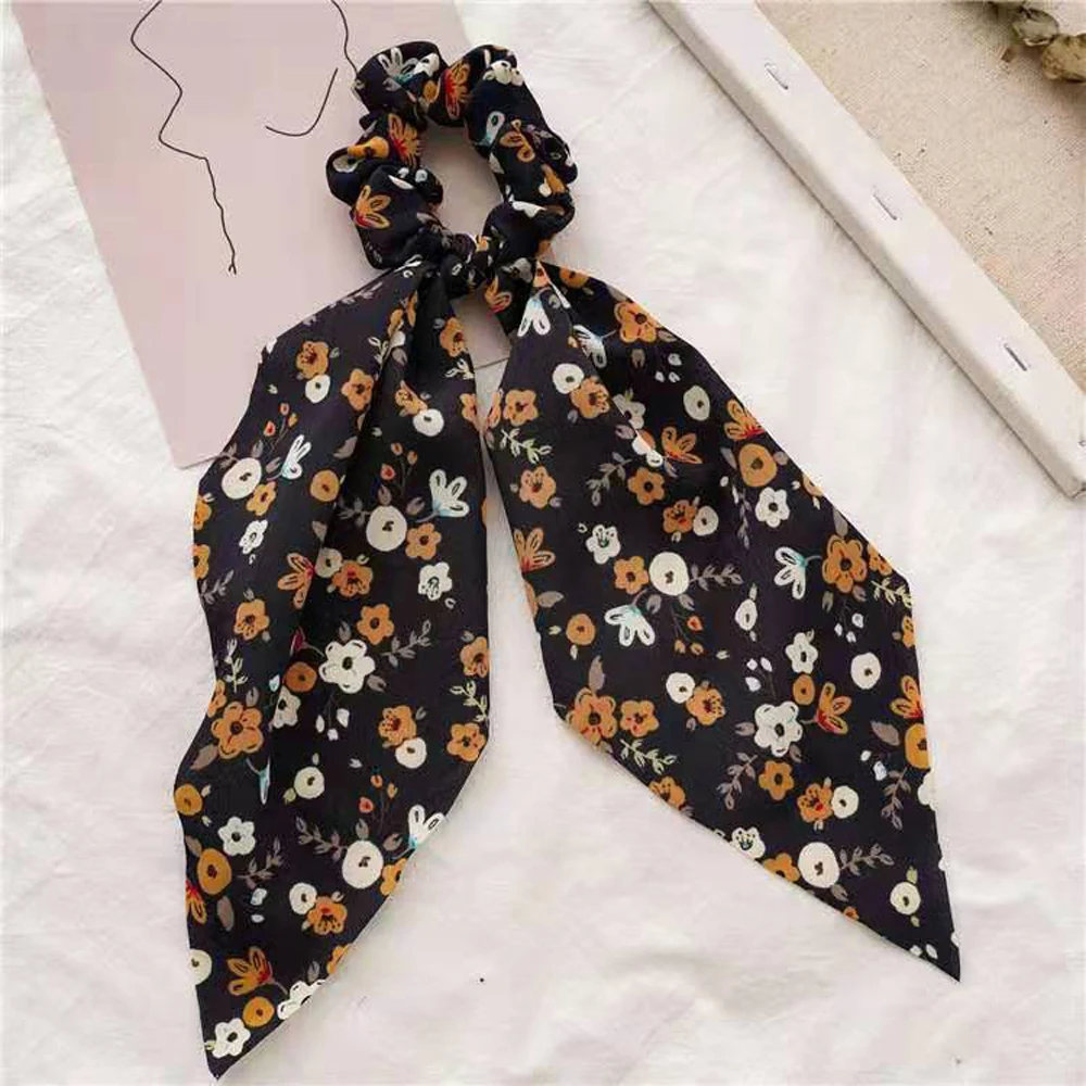 

Summer New Floral Streamer Hair Rope Wild Hair Accessories Ladies Girly Cute Tie Ponytail Fixed Hair