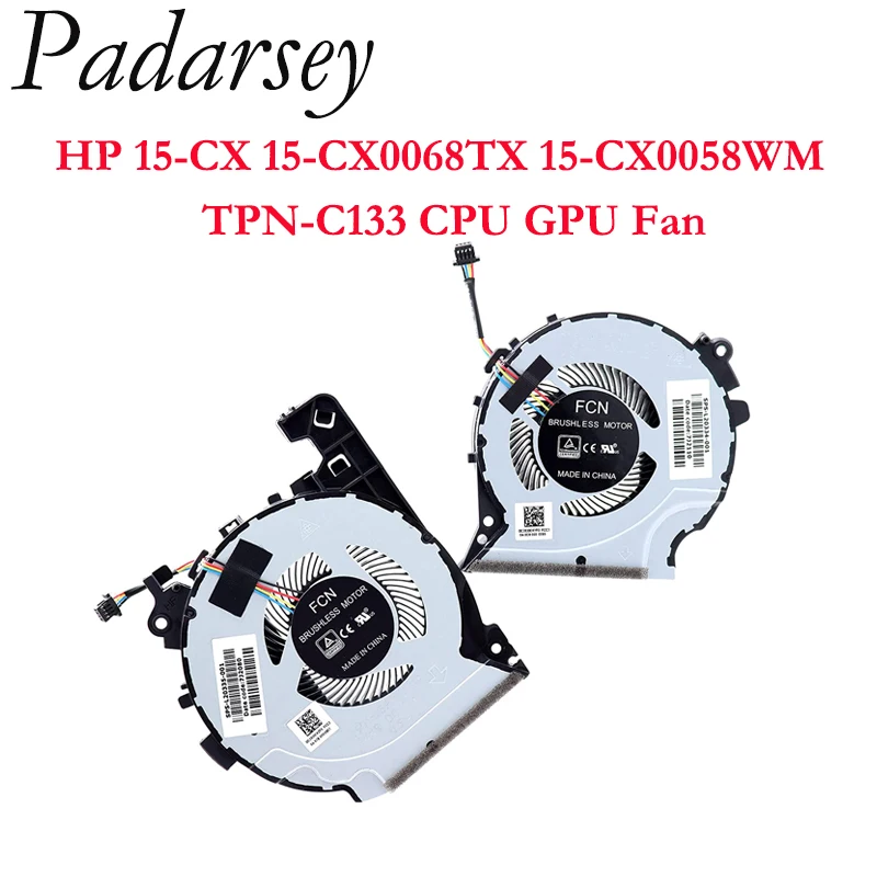 

Pardarsey New CPU Cooling Fan L20335-001 w/GPU Cooler Fan L20334-001 Set for HP 15-CX 15T-CX 15-CX0068TX 15-CX0058WM TPN-C133