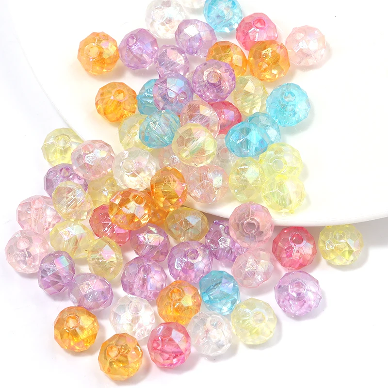 

100pcs AB Color Plated Round Acrylic Beads Butterfly Shape Beads For Jewelry Making DIY Necklace Bracelets Earrings Accessories