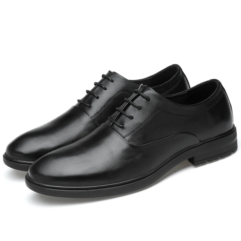 Men's Derby Shoes Genuine Leather 2021 New Formal Male Classics Black Brown Elegant Office For Men Wedding Shoe Man | Обувь
