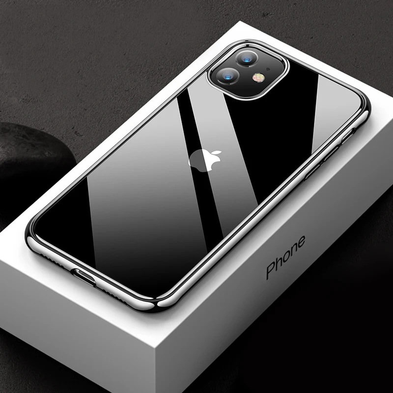 

Ultra Thin Clear Plating Phone Case For iPhone 11 Pro Max Case For iPhone 11 Pro Max Case Plus Soft TPU Transparent Back Cover