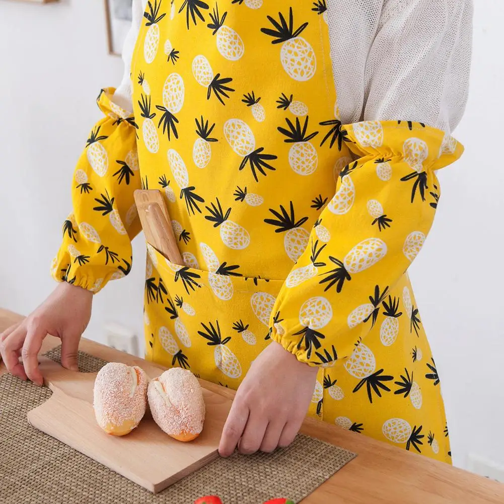 Фартук с принтом ананасов водонепроницаемые Кухонные фартуки защитой от жира