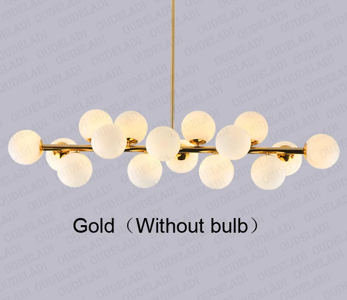 Gold without bulb Moden art подвесные светильники золото/черная волшебная фасоль g4 интерфейсные светильники для гостиной столовой магазин стеклянная Подвесная лампа 110-240 В - Цвет корпуса: Gold without bulb
