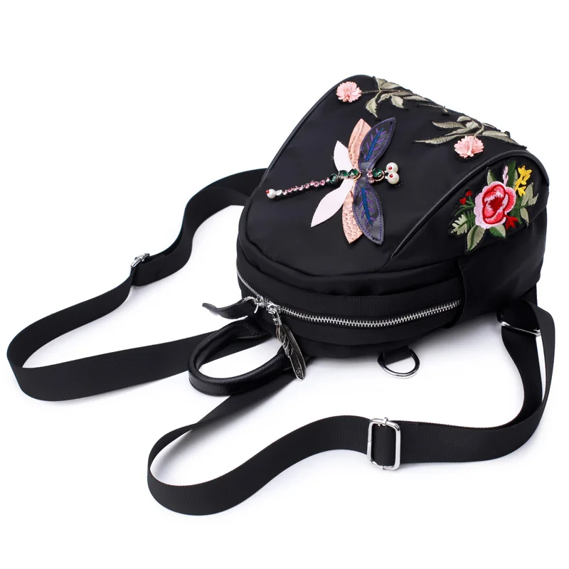 Модный женский рюкзак с вышивкой высокое качество водонепроницаемая нейлоновая