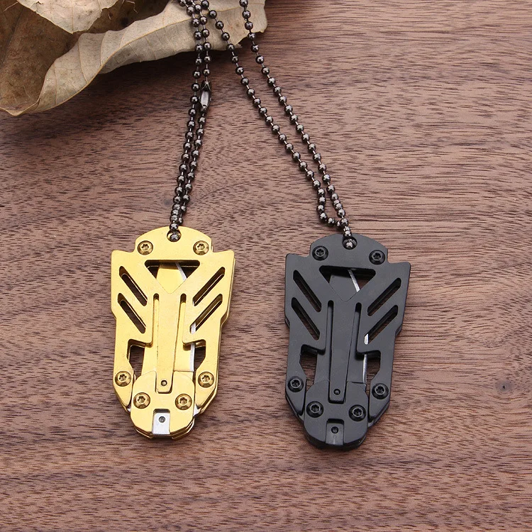 Нож Портативный Карманный для самообороны миниатюрный Клинок с цепочкой