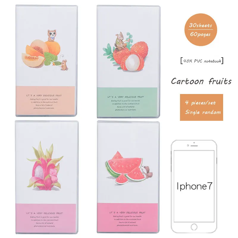 FruitNo1 1 шт. ноутбук стационарный мультфильм ноутбук B6 30 листов милый дневник ноутбук для школьных подарков 12 видов обложки - Цвет: FruitNo1