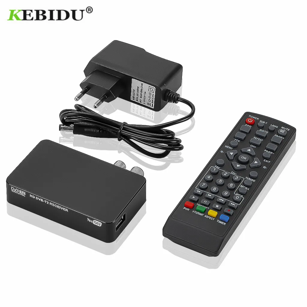 KEBIDU HD 1080P DVB T/T2 тюнер приемник спутниковый декодер тв приставка ТВ T2 USB2.0 горячая