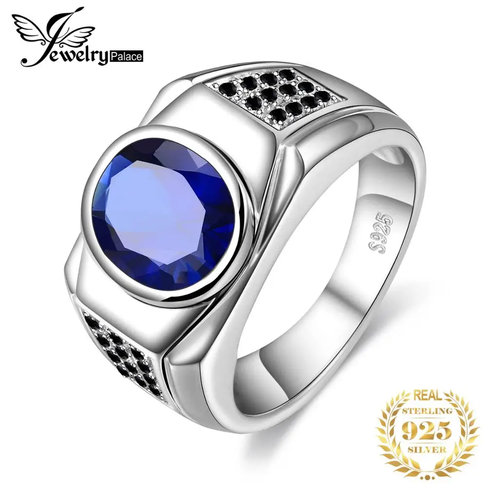 Jewelrypalace мужские сапфировые черные шпинели юбилей помолвки Свадебные Запонки 925 пробы серебро