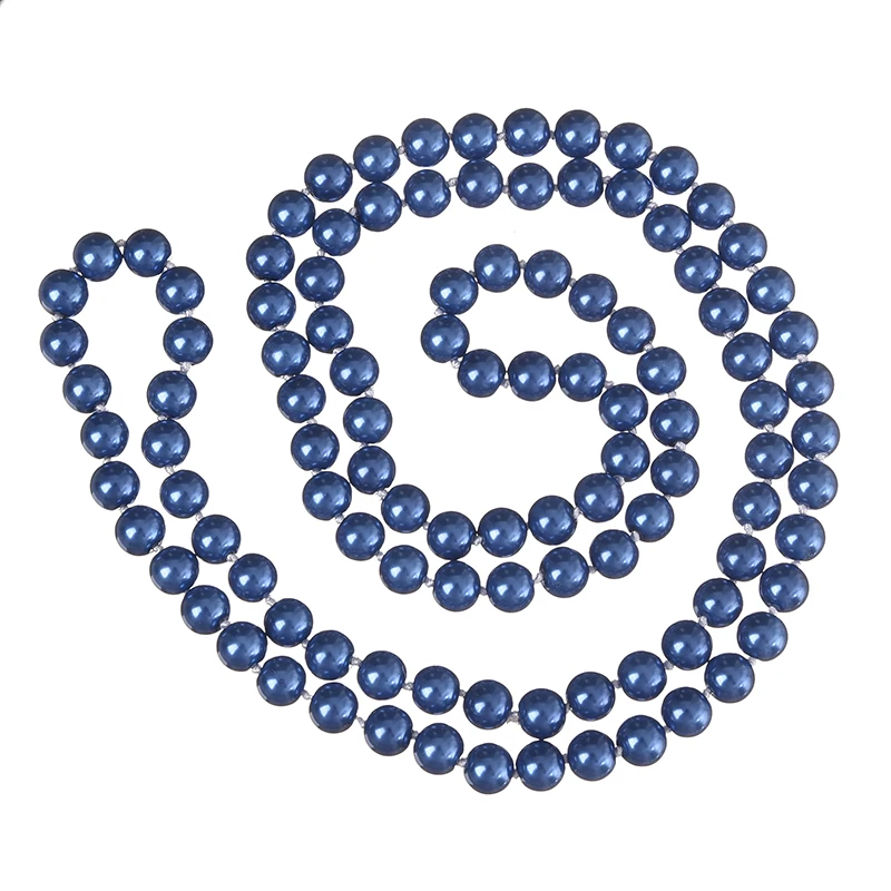 Круглый темно-синий жемчуг длинное ожерелье 36 дюймов делая набор сделай сам для