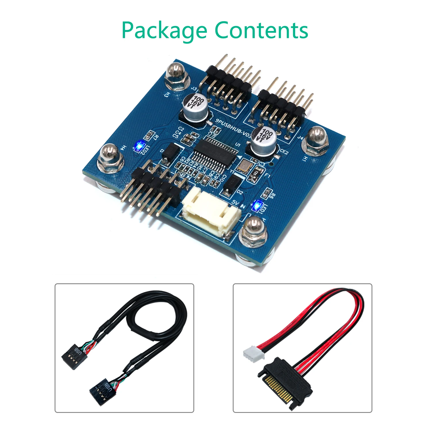 USB кабель для передачи данных 9Pin заголовка материнской платы разветвитель