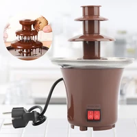 new mini chocolate fountain three layers creative design chocolate melt with heating fondue machine diy mini waterfall hotpot