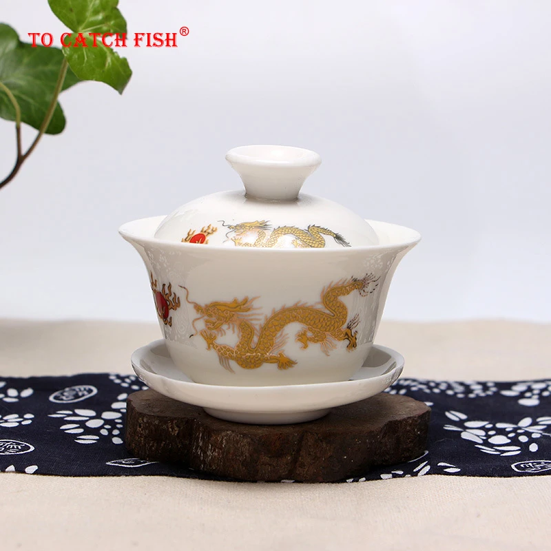 

Высококачественный чайный набор gai wan из костяного фарфора чайные наборы Dehua gaiwan чайный фарфоровый чайник чайный набор для путешествий крас...