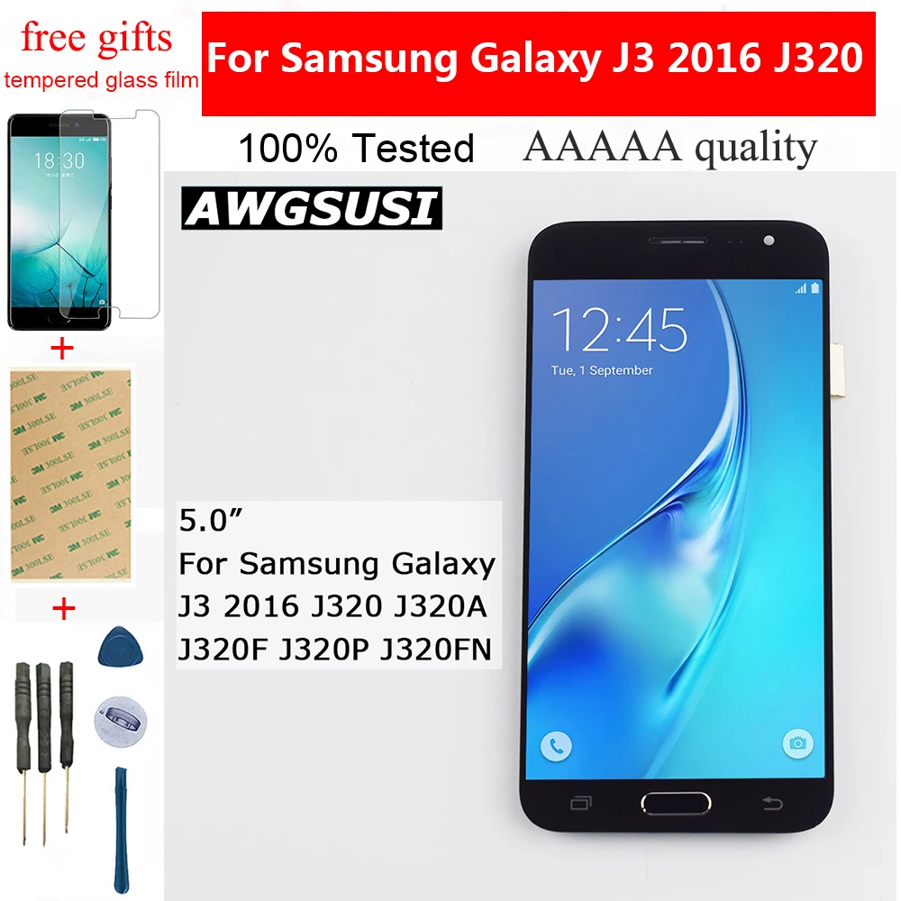 ЖК дисплей для Samsung Galaxy J3 2016 J320 сенсорный экран в сборе с рамкой SM J320A J320F J320M J320FN