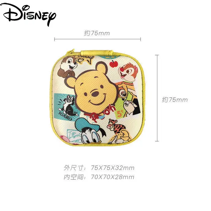 

Disney Creative Headphone Storage Bag Cute Cartoon Stitch Data Cable Charger Storage Box Mini Coin Purse Anti-fall Women