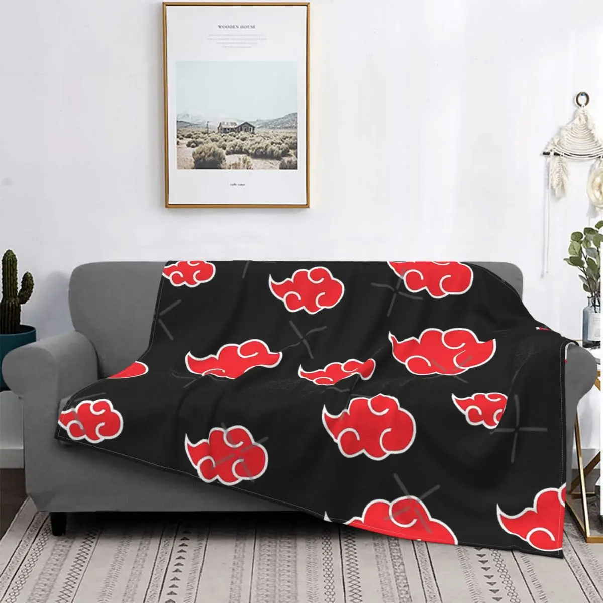 

Anime Red Cloud N.A.R.U.T.O Throw Blanket Muslin Bed Cover Dog Print Blanket Bedspreads Winter Bed Blankets Mexico