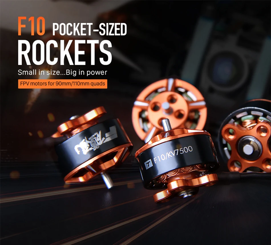 T-двигатель F10 1104 7500KV 2-3S бесщеточный двигатель Совместимость с 90 мм 110 мм FPV гоночный Радиоуправляемый Дрон Квадрокоптер рама аксессуары