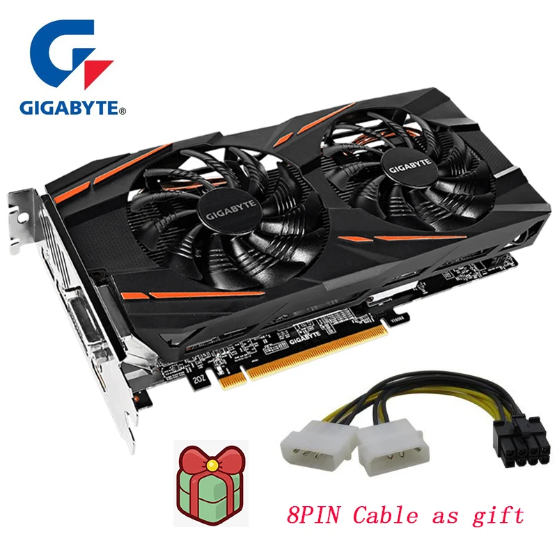 Видеокарта Gigabyte Radeon RX580 8G 256 Bit 8GB AMD PC rx 580 графическая карта с питанием от