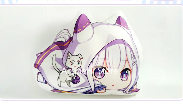 Re Life In A Different World From Zero Emilia Emiria Rem Ram figuras almohada Cosplay juguete suave mu&ntilde;eca de peluche 40cm para regalo-2