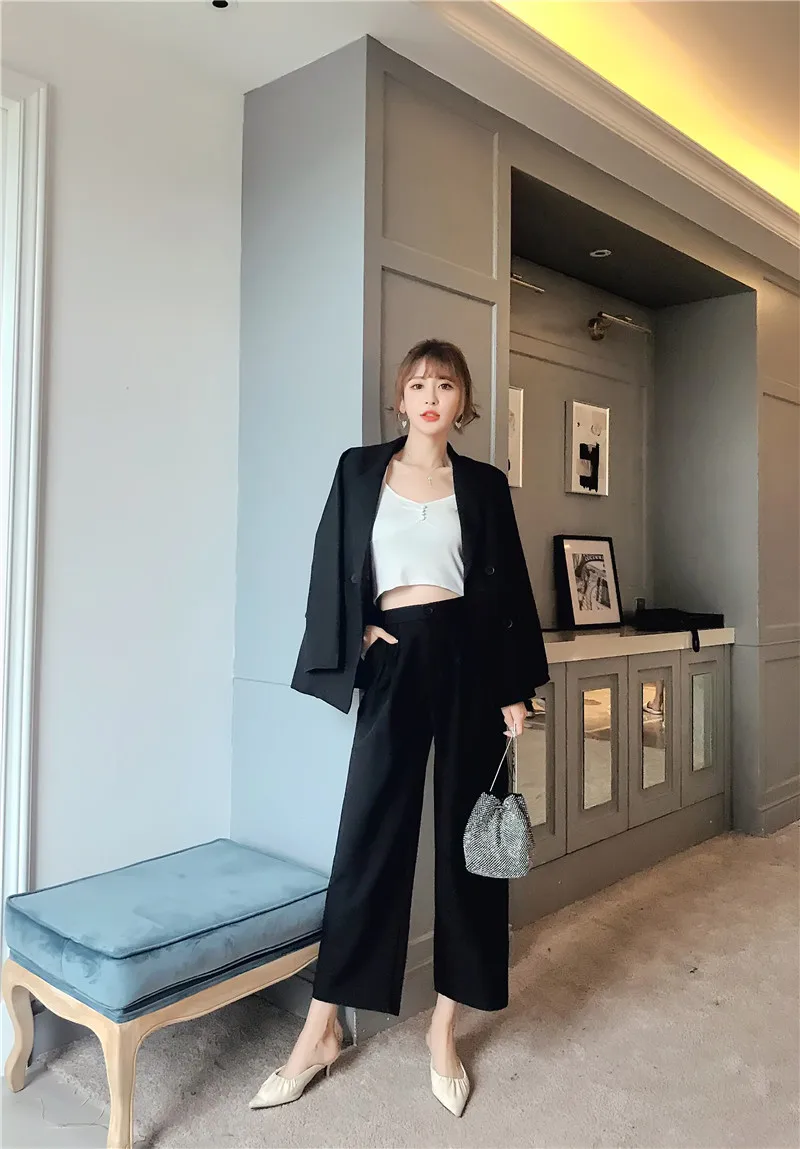 

2021 Spring and Autumn Women's Lace-up Pants Women's Suit Jacket Jacket and Pants Office Wear Suit Women's Suit