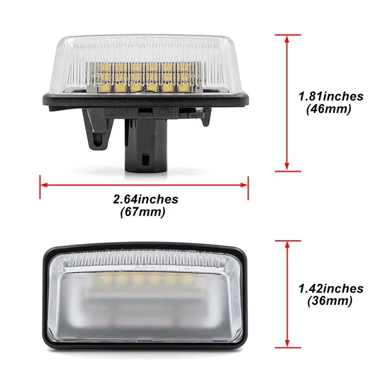 2x белые 18 светодиодов 3528 SMD комплекты подсветки номерного знака для Toyota Crown