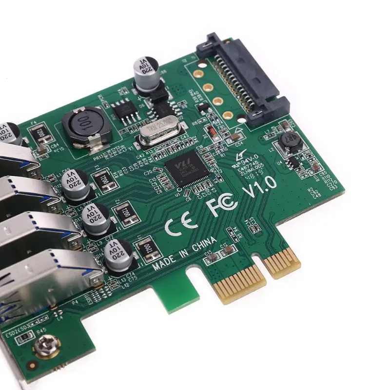плата расширения pci express 4 входа usb 30 4
