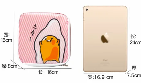 

New Japanese Anime Cartoon Egg Cosmetic Storage Bags Pu Leather Women Protable Travel Makeup Wash Kits Hand Tote Organizer Pouch