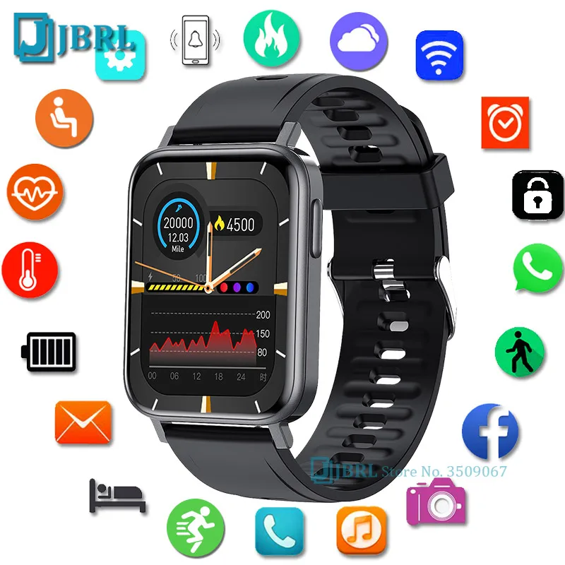 

Мужские Смарт-часы с измерением температуры, 2021, мужские Смарт-часы с пульсометром, фитнес-трекер, цифровые часы, электронные спортивные нар...