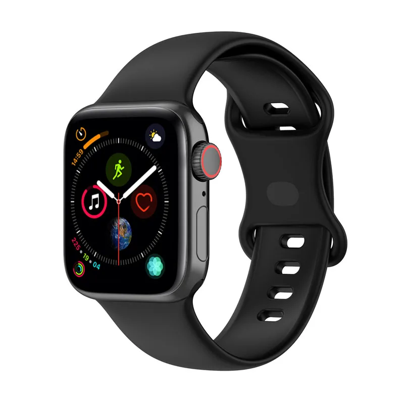 Ремешок резиновый для Apple Watch 1 2 3 4 5 6 Series сменный спортивный ТПУ Браслет наручных