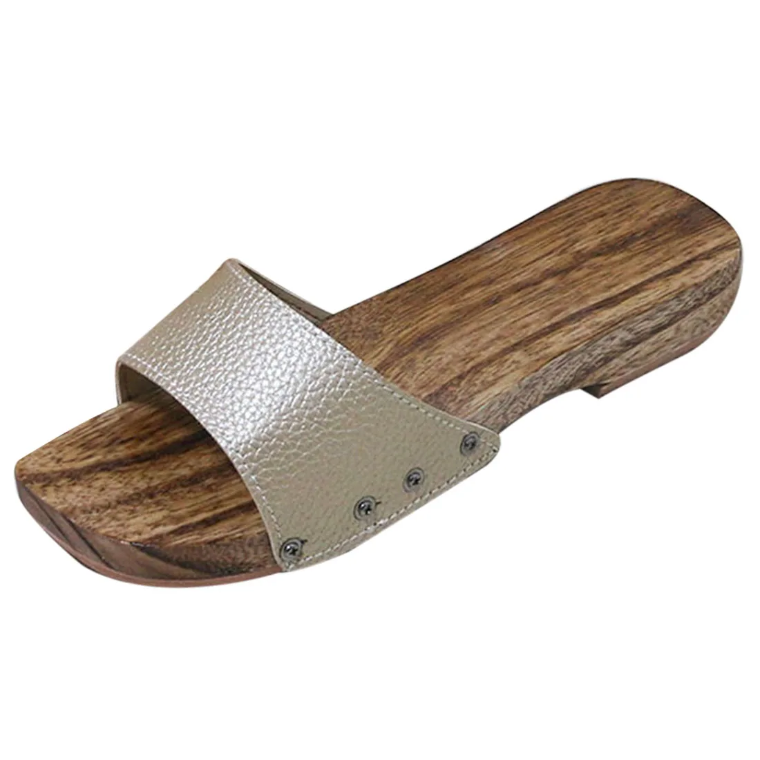 Женские деревянные шлепанцы Geta модные с заклепками женские сандалии Zapatos De Mujer