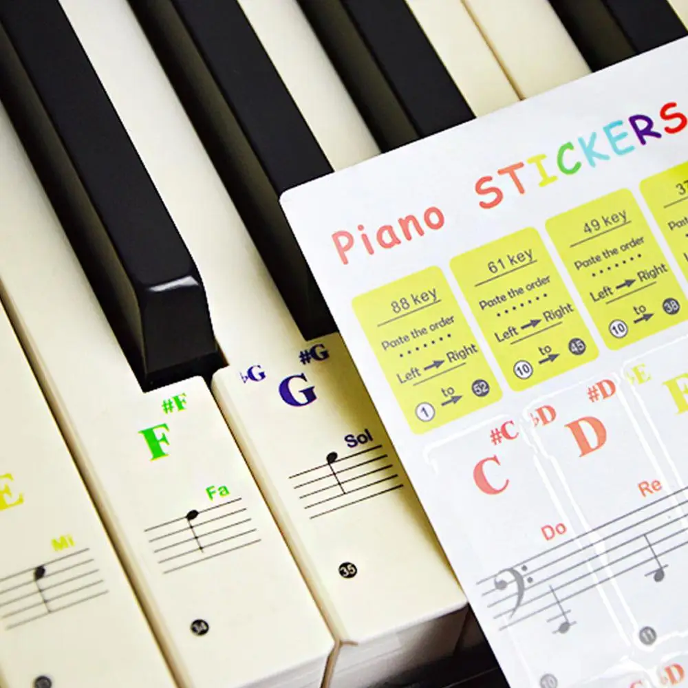 88/61 клавиши пианино красочные Стикеры s Прозрачная Съемная наклейка в
