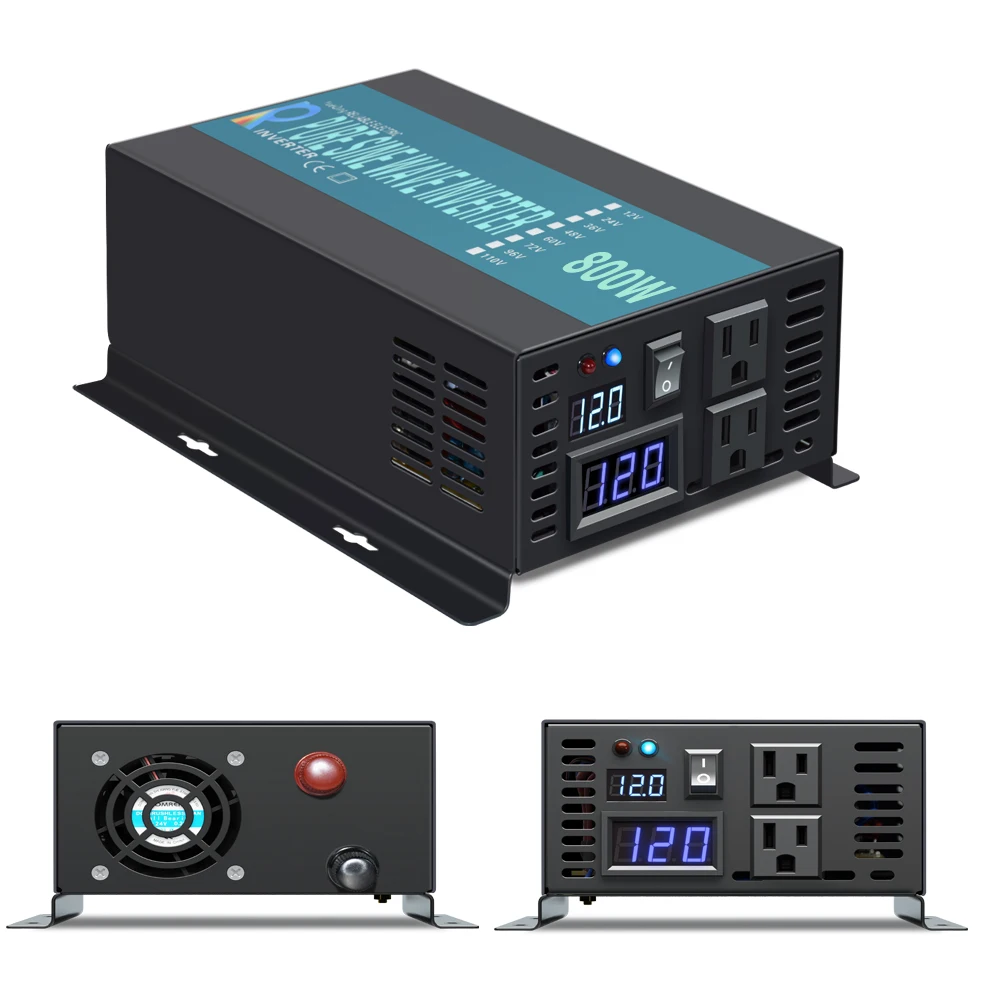Pure Sine Wave Solar Inverter 24V to 220V 800W Car Power Inverter Generator Battery DC to AC Converter 12V 48V to 120V 230V 240V Pure Sine Wave Solar Inverter 24V to 220V 800W Car Power Inverter Generator Battery DC to AC Converter 12V 48V to 120V 230V 240V