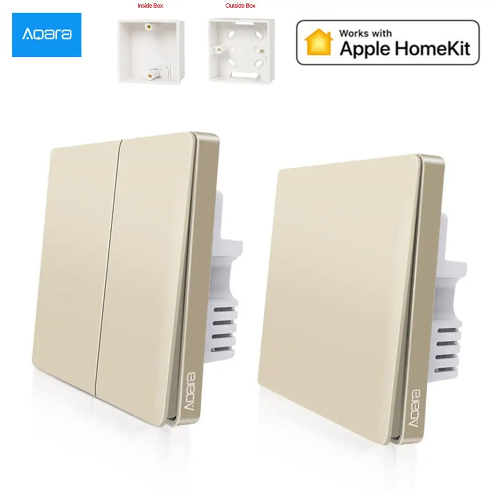 Умный светильник Aqara ZiGBee Настенный Беспроводной Выключатель Zero Line с двойным