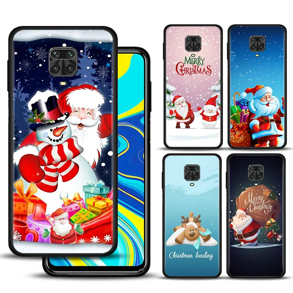 

Material Smartphone Case For Xiaomi Redmi Note 9 8 10 Pro Max Lite 9S 8T 7 9C 9A 9T 8A 7A Merry Christmas Santa Claus Cartoon