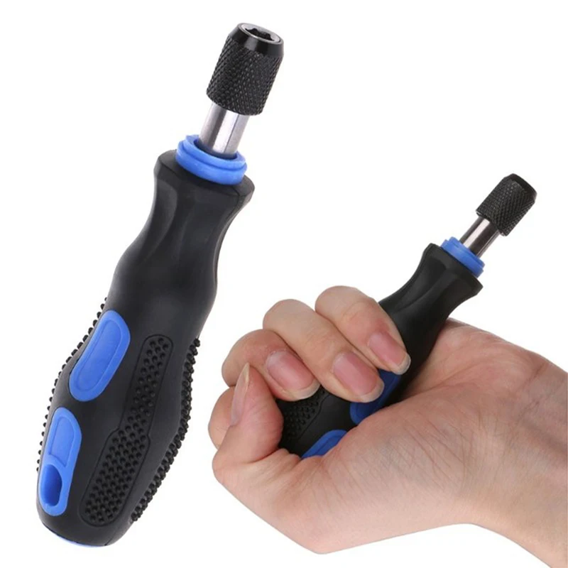 

1x Replacement Magnetic 1/4 6.35mm Screwdriver Handle Rubber Anti-Slip Parts
