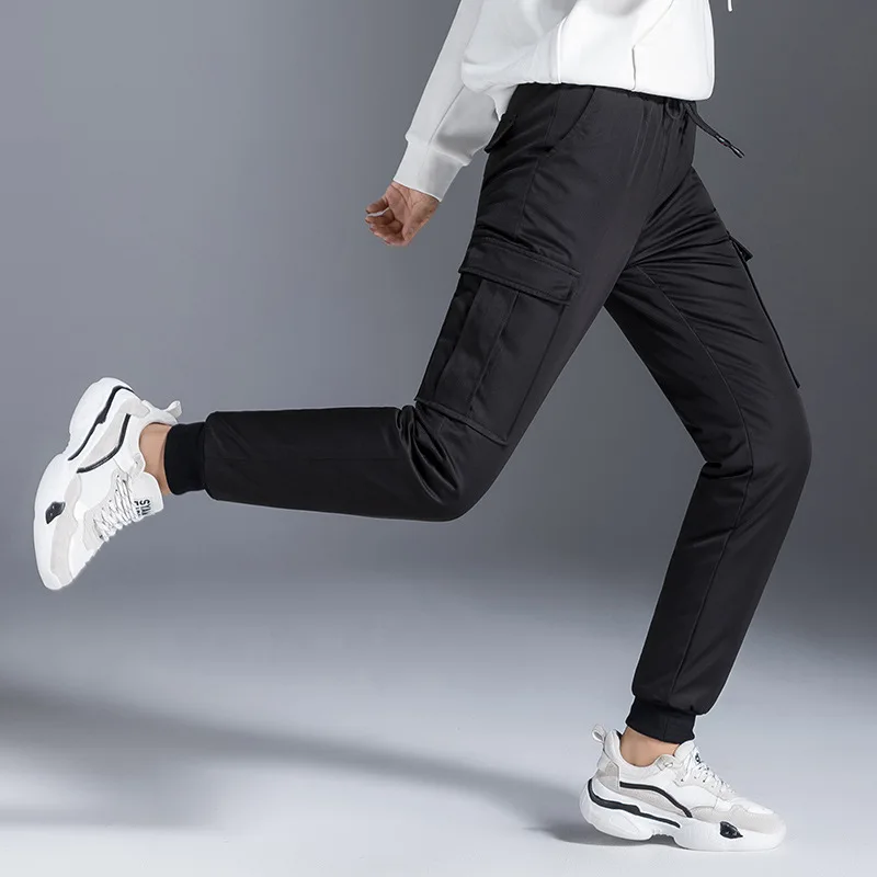 Shuchan 2019 зимние Пуховые брюки женские стиль сафари длинные эластичные карго с