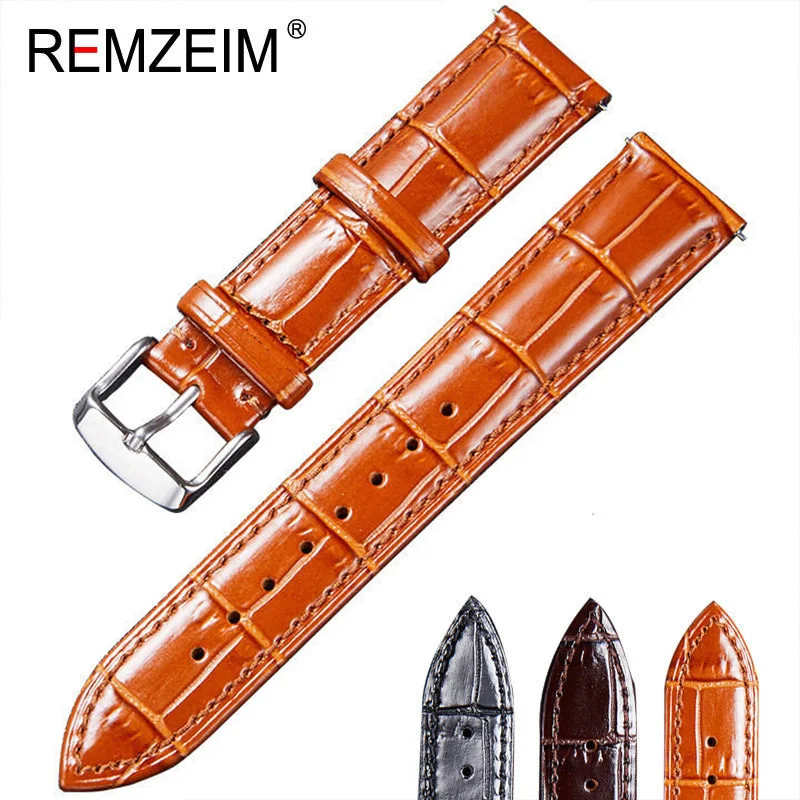 

18mm 20mm 22mm Genuine Leather Watchband Watch Belt Strap Wristwatches Band Quick Release Double Sided Leather Watch Strap